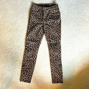 J Crew leopard print high rise skinny jeans size 25
